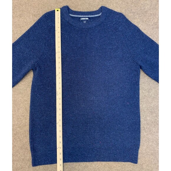 Lands End Crew Neck Sweater Mens L/T Long Sleeve Wool Blend Pullover - Picture 3 of 8